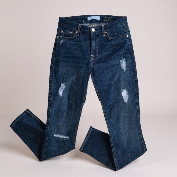 7 For All Mankind B(air) Mid Rise Skinny Distressed Jeans - Picture 1 of 7